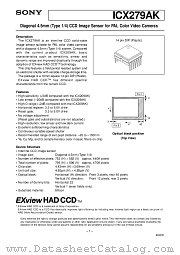 ICX279AK datasheet pdf SONY