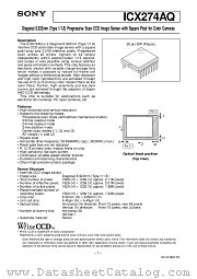 ICX274AQ datasheet pdf SONY