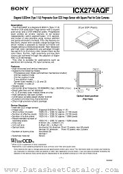 ICX274AQF datasheet pdf SONY