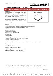 CXD2930BR datasheet pdf SONY