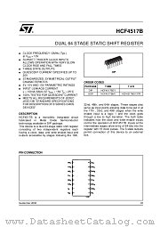 HCF4517BEY datasheet pdf ST Microelectronics