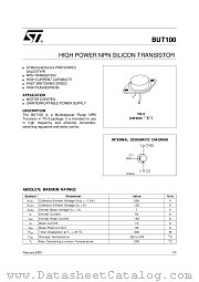 BUT100 datasheet pdf ST Microelectronics