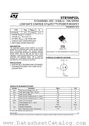 STB70NF02L datasheet pdf ST Microelectronics