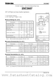 2SC3607 datasheet pdf TOSHIBA