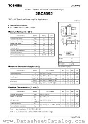 2SC5092 datasheet pdf TOSHIBA