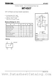 MT4S07 datasheet pdf TOSHIBA