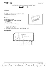 TA2011S datasheet pdf TOSHIBA