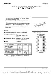 TCD1707D datasheet pdf TOSHIBA