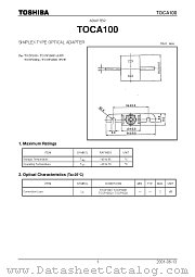 TOCA100 datasheet pdf TOSHIBA