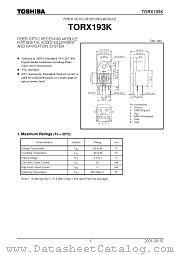 TORX193K datasheet pdf TOSHIBA