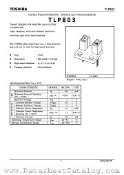 TLP803 datasheet pdf TOSHIBA