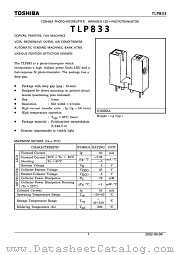 TLP833 datasheet pdf TOSHIBA