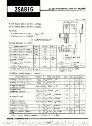 2SA816 datasheet pdf TOSHIBA