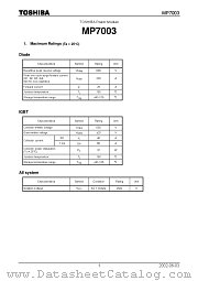 MP7003 datasheet pdf TOSHIBA