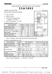 2SA1893 datasheet pdf TOSHIBA