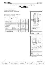 2SA1225 datasheet pdf TOSHIBA