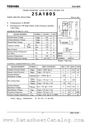 2SA1805 datasheet pdf TOSHIBA