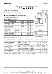 2SA1837 datasheet pdf TOSHIBA