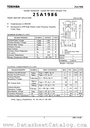 2SA1986 datasheet pdf TOSHIBA