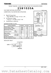 2SB1020A datasheet pdf TOSHIBA