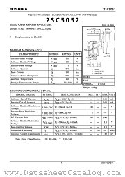 2SC5052 datasheet pdf TOSHIBA