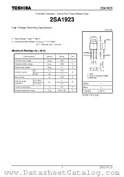 2SA1923 datasheet pdf TOSHIBA