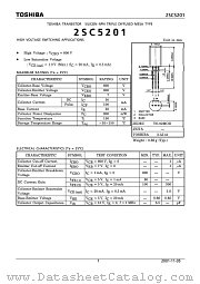 2SC5201 datasheet pdf TOSHIBA