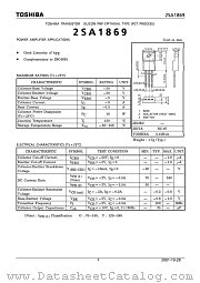 2SA1869 datasheet pdf TOSHIBA