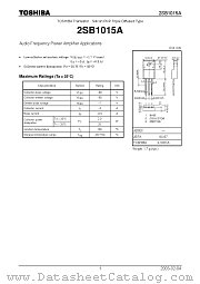 2SB1015A datasheet pdf TOSHIBA