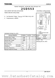 2SD553 datasheet pdf TOSHIBA