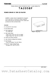 TA2058F datasheet pdf TOSHIBA