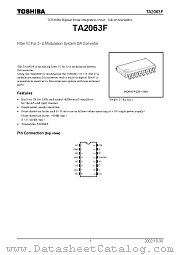 TA2063F datasheet pdf TOSHIBA