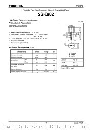 2SK982 datasheet pdf TOSHIBA