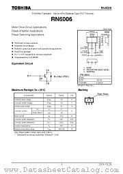 RN6006 datasheet pdf TOSHIBA