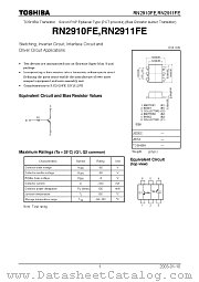 RN2910FE datasheet pdf TOSHIBA