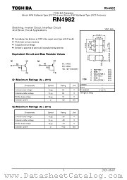 RN4982 datasheet pdf TOSHIBA