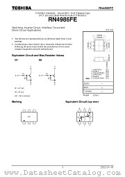 RN4986FE datasheet pdf TOSHIBA