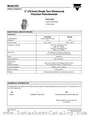 MODEL 452 datasheet pdf Vishay