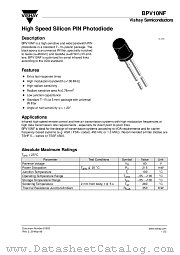 BPV10NF datasheet pdf Vishay