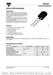 BPV20F datasheet pdf Vishay