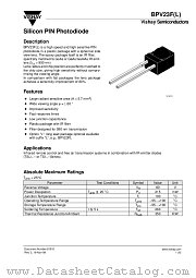 BPV23F(L) datasheet pdf Vishay