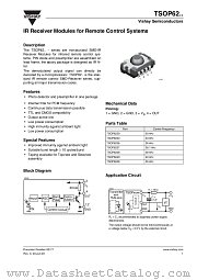 TSOP62.. datasheet pdf Vishay