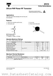 BF979 datasheet pdf Vishay