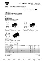 BFP193TRW datasheet pdf Vishay