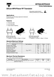 BFP92A datasheet pdf Vishay