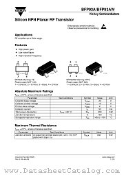 BFP93A datasheet pdf Vishay