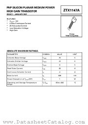 ZTX1147A datasheet pdf Zetex Semiconductors