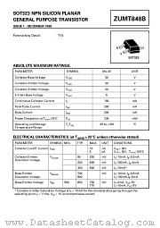 ZUMT848B datasheet pdf Zetex Semiconductors