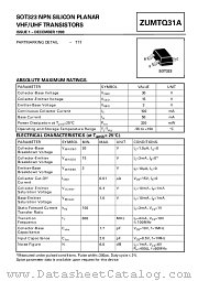 ZUMTQ31A datasheet pdf Zetex Semiconductors