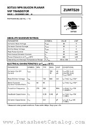 ZUMTS20 datasheet pdf Zetex Semiconductors